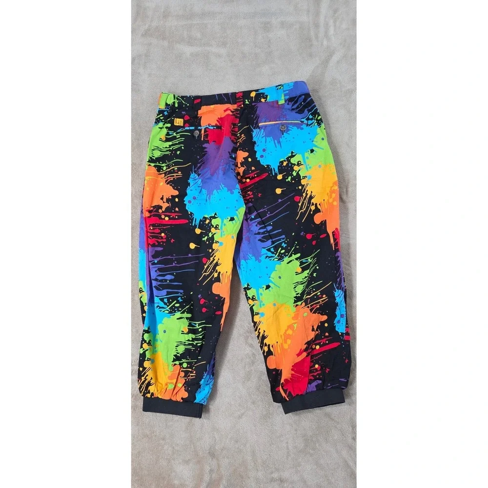 Loudmouth Golf Pants Women's Size 36x23 Paint Splash Splatter Cotton Spandex EUC